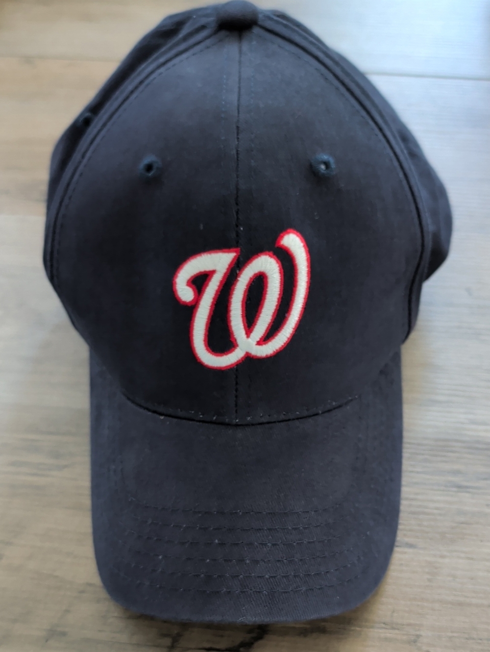 MLB Black Cap with White 'W' and Red Outline